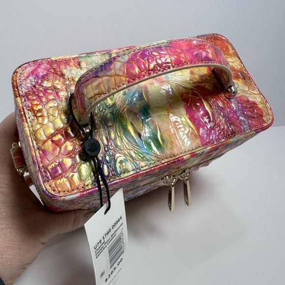 Brahmin Multi Colored. Croc-Embossed Leather Crossbody Bag - Picture 9 of 11